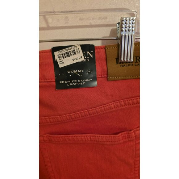 LAUREN Ralph Lauren Crop Pants Red Premier Skinny Crop Pants size 18W NWTD Faded - Picture 5 of 13